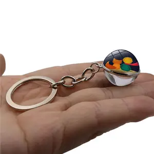 Le Petit Jewelry Metal Key Chain Holder Keyring Little Prince Art Picture Double Sided Glass Ball Keychain Pendant