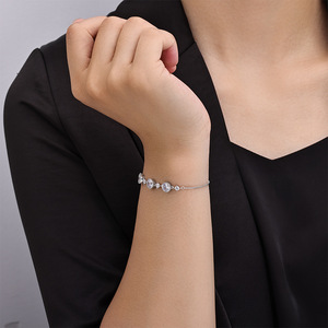 สร้อยข้อมือเซอร์คอนสีทองสีแชมเปญเครื่องประดับสตรีสไตล์มินิมอลสวมใส่ในชีวิตประจำวัน - Product Image 2