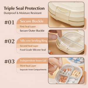 Pastillero Portátil, Estuche para Guardar Medicamentos, Estuche para Pastillas de Viaje, Contenedor de Vitaminas, Organizador de Medicamentos con Contador de Uso - Product Image 6