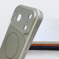 Coque de téléphone magnétique mate en acrylique pour iPhone 18 17 16 15 14 13 Pro Pro Max, protection antichoc, avec cache-caméra électroplaqué
