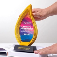 Trophées de cristal imprimés en couleur de feuille d'impression 3D logo personnalisé trophée de récompense de cristal vierge créatif récompense de cristal de sublimation