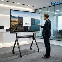 Écran interactif intelligent 4K HRAY de 75 pouces pour la formation en entreprise, les réunions en ligne, la diffusion d'écran sans fil, prise en charge OEM ODM