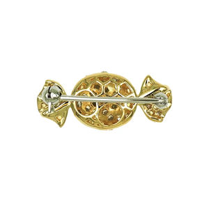 Broche en forma de espiral de oro amarillo de 18 quilates con zafiro amarillo y diamantes engastados, joyería de lujo para mujer - Product Image 1