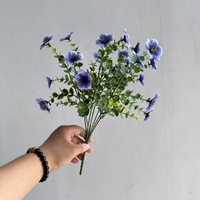 Grosir buket pengantin buatan Minii rumput sutra Semak bunga Violet untuk dekorasi pernikahan