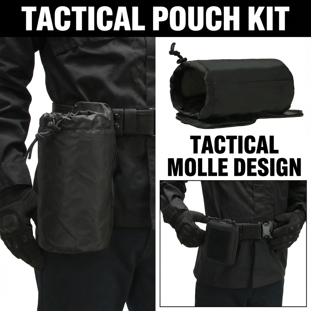 Marsupio Tattico Con Porta Borraccia – Nylon 800D, 5 Tasche, Nascondiglio Segreto (20L)