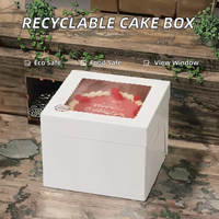 Boîtes à gâteaux rectangulaires blanches avec fenêtre transparente festonnée, doublure en éponge, kit d'emballage de boulangerie haut de gamme, fermeture magnétique, recyclables