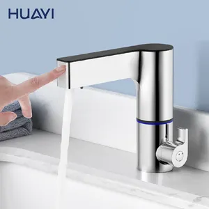 Huayi Manufacturer CUPC UPC Bathroom Smart Faucet Basin Mixer Sensor Tap with Soap Dispenser