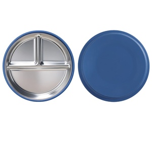 Durable Stainless Steel Baby Plate with Suction Base Manual Training Dish for Self Feeding Toddlers - Product Image 4