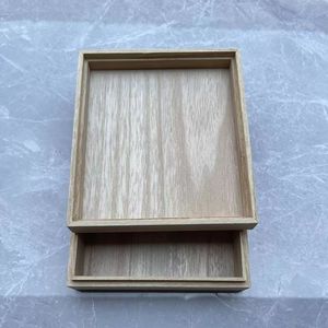 Caja de regalo rectangular de madera maciza, hecha a mano, para uso doméstico, embalaje general. - Product Image 1