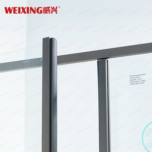 <span class=keywords><strong>Cabine</strong></span> <span class=keywords><strong>de</strong></span> <span class=keywords><strong>douche</strong></span> d'hôtel moderne personnalisée Weixing Porte <span class=keywords><strong>de</strong></span> <span class=keywords><strong>douche</strong></span> pivotante en verre trempé à cadre gris pistolet brossé en acier inoxydable 304 - Product Image 2
