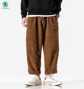 Pantaloni da Jogger Cargo da uomo con Logo a gamba dritta pantaloni da lavoro a doppio ginocchio pantaloni da lavoro in velluto a coste personalizzati - Product Image 5