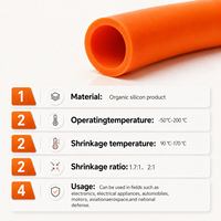Tube thermorétractable en silicone XJ OEM, haute élasticité, rétraction rapide, longueur personnalisable, découpe pour isolation électrique