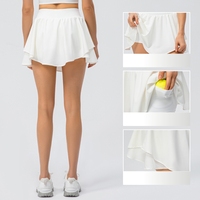 YUTUO Maßgeschneiderte Damen Bedruckte 2-in-1 Tennis-Rockshorts mit Taschen Feuchtigkeitsableitende Workout-Gym-Fitness-Lauf-Yoga-Golf-Plissee-Shorts
