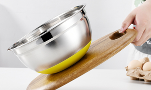 อ่างทำอาหารสแตนเลสอเนกประสงค์เคลือบสารกันติดพร้อมฝาพลาสติก - Product Image 2