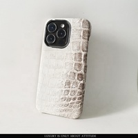 Étui exotique en cuir de crocodile de l'Himalaya véritable de haute qualité pour étui de téléphone magnétique iphone 15 pro