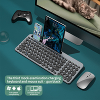 Precio de Fábrica OEM, Juego de Teclado y Ratón Inalámbrico 2.4G USB+BT para Tablet PC, Universal para Oficina, Luminoso, Portátil para Exteriores, Teclado de 99 Teclas