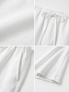 Pantaloni in Lino Bianco da Donna Anjie con Logo Personalizzato OEM ODM, Gamba Larga con Coulisse, Etichetta Privata, Pantaloni Estivi da Spiaggia, Vendita all'Ingrosso - Product Image 2