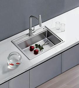Standard Single Bowl Topmount 304 Stainless Steel <b>Kitchen</b> <b>Sink</b> with Sound Guard — Drop-In Design, OEM Factory Direct - Product Image 2