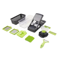 Picador de Verduras Multifuncional 16 en 1, Recipiente de Acero Inoxidable, Accesorio de Cocina Duradero para Uso Doméstico, Gran Venta