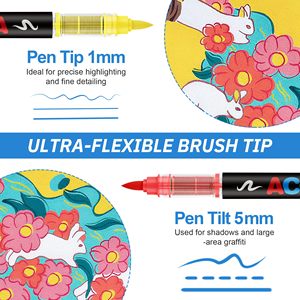 New 120/168 Colors Fine Tip Water-Based Acrylic Paint Markers Pen Non Toxic <b>Stone</b> Rock Metal Plastic <b>Painting</b> Permanent Ink Wood - Product Image 4