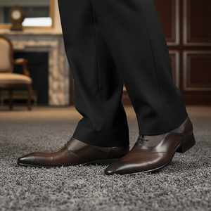 Zapatos <span class=keywords><strong>Oxford</strong></span> de Lujo Personalizados en Cuero Negro para Bodas, Oficina, Fiestas, Vestidos, Estilo Café con Punta en Pico para Otoño e Invierno - Product Image 2