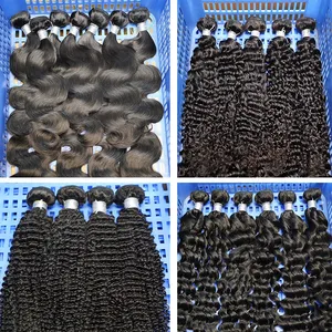 Échantillon gratuit Paquets de cheveux vietnamiens bruts bouclés de qualité 10A Vendeur de cheveux humains indiens vierges, Extensions de cheveux vierges à cuticule alignée