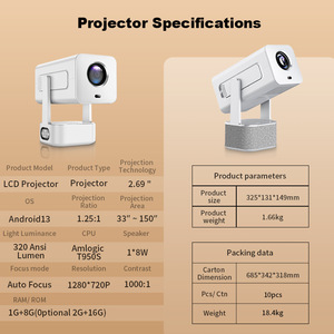 Projecteur autonome 1080P à mise au point automatique pour home cinéma, karaoké, haute luminosité - Product Image 5