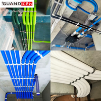 Conduit radial semi-rigide en HDPE de 90 mm, tuyau d'air frais aseptique écologique, tuyau de ventilation flexible ondulé