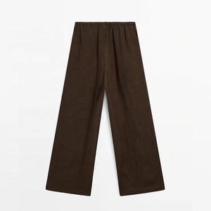 Nouveau design <span class=keywords><strong>pantalon</strong></span> doux en coton et <span class=keywords><strong>lin</strong></span> mélangé pour femmes, respirant, léger, <span class=keywords><strong>pantalon</strong></span> droit de <span class=keywords><strong>grande</strong></span> <span class=keywords><strong>taille</strong></span> - Product Image 6