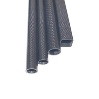 Tubo de fibra de carbono con patrón OEM negro con acabado colorido Eje UAV de origen cuadrado brillante de tipo negro liso