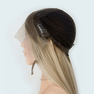 Perruque juive en cheveux humains vierges bruts européens de qualité supérieure, 100 % naturels, ombré blond, coupe courte, perruque frontale en dentelle casher pour femmes blanches - Product Image 1