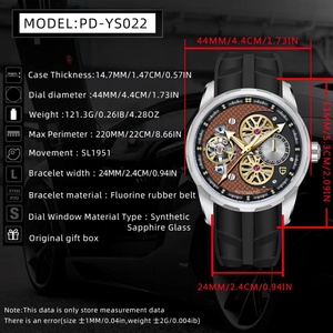 PAGANI DESIGN PD-YS022 Tourbillon Men's Mechanical <b>Watch</b> Top Brand Sapphire Glass 100M Waterproof <b>Skeleton</b> <b>Automatic</b> <b>Watch</b> - Product Image 6