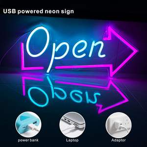 Enseigne néon LED « OPEN » pour entreprise, 18 x 8,3 pouces, avec interrupteur marche/arrêt, pour vitrine, fenêtre, porte en verre - Product Image 4