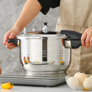 Casserole à pression Zhenneng en acier inoxydable SS304 de 6 litres avec poignée en bakélite, revêtement antiadhésif, gain de temps et d'énergie pour la cuisine - Product Image 1