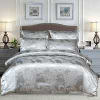 Parure de lit de luxe en polyester 2/3 pièces, ensemble de literie en satin pour lit Queen/King, housse de couette, draps et taies d'oreiller