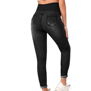 Pantalon Denim Taille Haute Ventre À La Mode Maigre Petits Pieds Stretch Pantalon Hot <span class=keywords><strong>Mom</strong></span> - Product Image 5