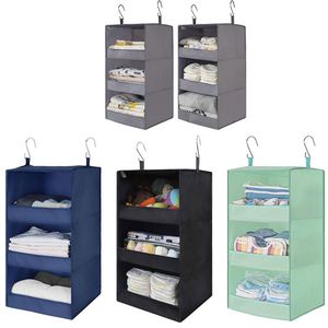 Water Proof Oxford 3 Shelf <b>Collapsible</b> Hanging Closet Organizer with Plastic Board for Shoes Clothes Handbags - Product Image 6