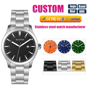 Montre à quartz pour homme Invic avec logo personnalisé, bracelet en acier inoxydable, style décontracté, cadran de 43 mm de diamètre, fournisseur personnalisé, vente discrète - Product Image 1