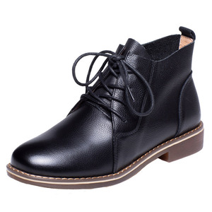 Nuevos Zapatos de Tacón Bajo con Cordones de Piel Vacuna Retro para Mujer, Estilo Británico Clásico para Todas las Temporadas - Product Image 5