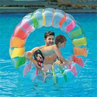Flotteur gonflable coloré de rouleau de PVC de jouet de roue d'eau de piscine d'été pour des enfants