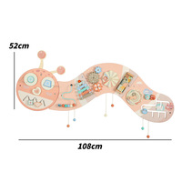 Juguetes Educativos Montessori para la Primera Infancia, Tablero de Actividades de Pared con Forma de Oruga Rosa, Colgante Decorativo de Madera Multifuncional, Juegos Educativos para el Desarrollo Cerebral