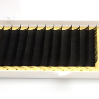 Extensions de cils Heartgirl 100% fibres artisanales de qualité supérieure, épaisseur 0,03 mm, volume complet, velours noir, 7-25 mm, 12 rangées/plateau