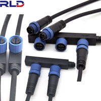Conectores Impermeables IP68 M15 Macho y Hembra con Cables de 20cm, Enchufe para Luces LED, Material de Contacto de Cobre, 10A, Nylon