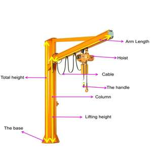 Grúa De Brazo giratorio 360, dispositivo De elevación inteligente De Pie, <span class=keywords><strong>Grajo</strong></span> De Foque Grua De Bandera Jib Crane 5T 10t 15t - Product Image 1