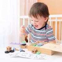 Kit d'outils pour garçons : Blocs de construction STEM, jeu d'imitation, assemblage et démontage, kit d'outils à vis en bois pour enfants
