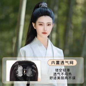 Peluca Hanfu con Cola de Caballo Larga y Lisa con Clip, Peinado Caballero Antiguo, Unisex, Fácil de Aplicar - Product Image 5