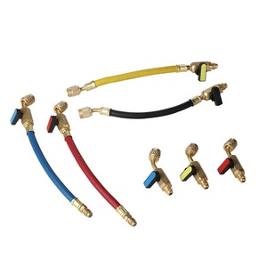Ensemble de tuyaux de charge de réfrigération 1/4 "outils de charge de climatisation à filetage SAE avec robinet à tournant sphérique - Product Image 4