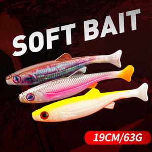 Cebo suave de cola en T de gran tamaño, 19cm, 63g, 10 colores, para Lucio, mero, mero <span class=keywords><strong>gigante</strong></span> y lubina negra, señuelo suave de pesca de PVC - Product Image 2