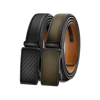Ceinture à cliquet personnalisable classique décontractée de 4.45 cm en cuir facile à cliquer ceinture pour hommes en cuir véritable