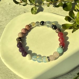 Bracelet en pierre naturelle avec perles de verre colorées, stimulant la créativité, vente en gros, remise sur commande, support audit usine - Product Image 1